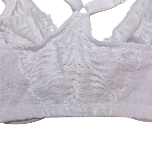 NWOT Glamorise Front-Close T-Back WonderWire Bra Sz 34DD White Racerback 1246 - Picture 6 of 7